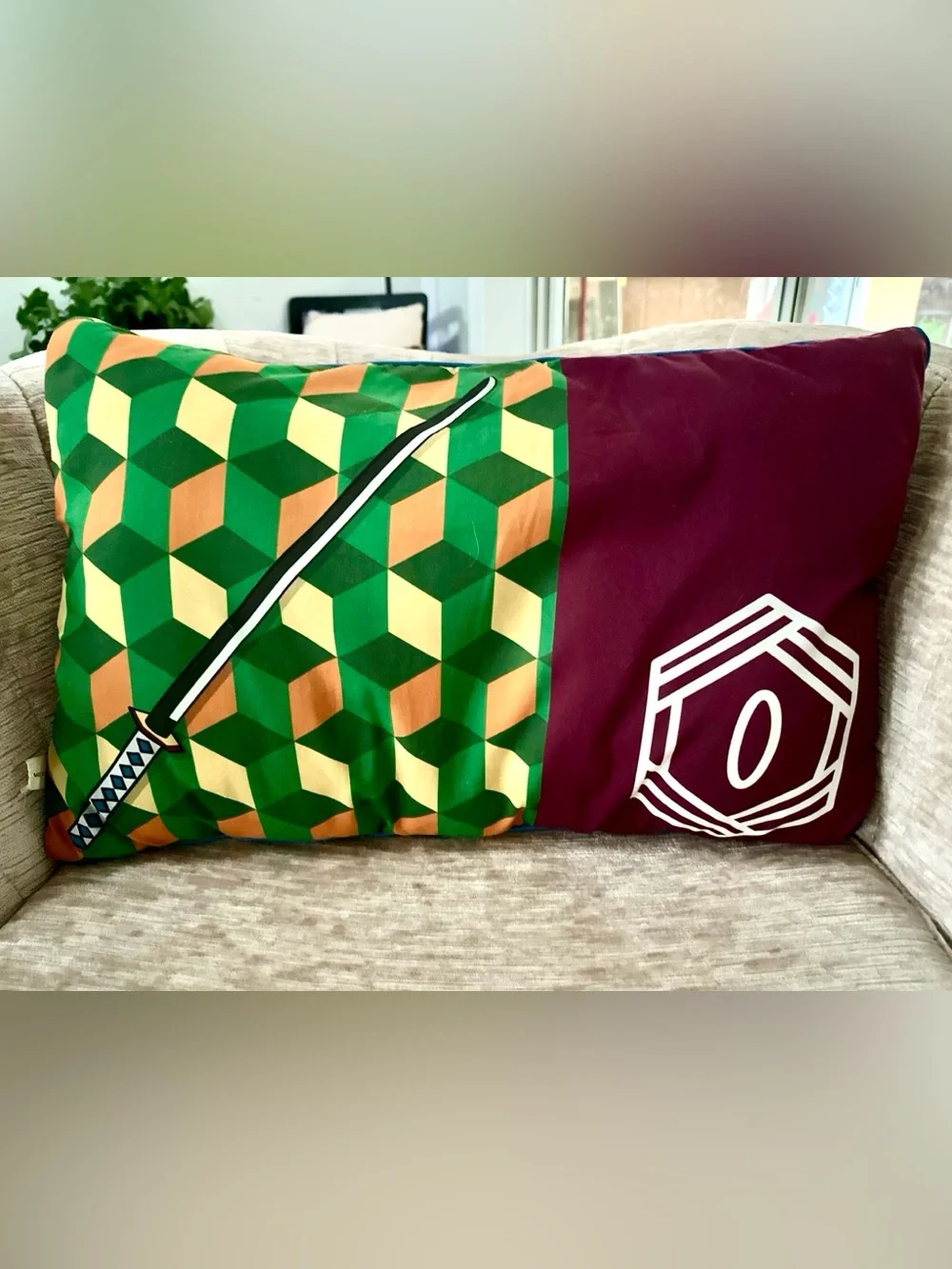 Demon Slayer Giyu Tomioka Soft Pillow Japan Kimetsu no Yaiba Anime OOAK Unique